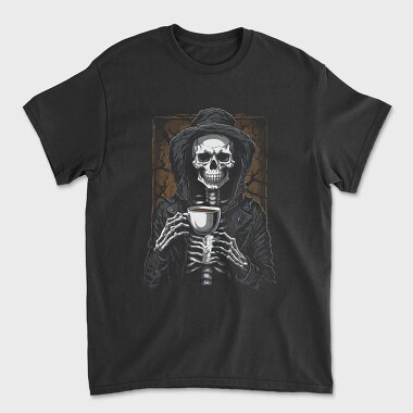Skeleton Coffee Grave, Unisex Men's T-Shirt