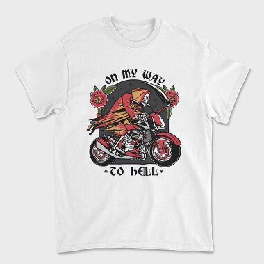 On My Way to Hell Death Bike, Unisex Men's T-Shirt