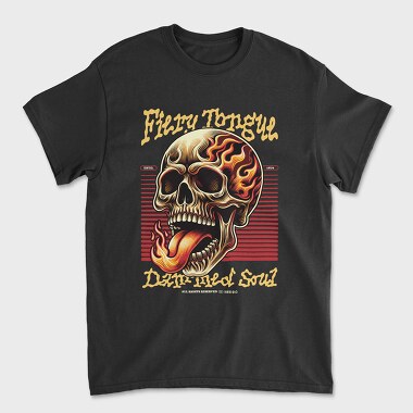 Skeleton Fiery Tongle, Unisex Men's T-Shirt