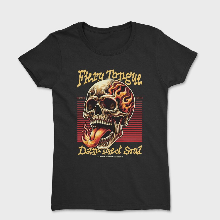 Skeleton Fiery Tongle, Women's T-Shirt