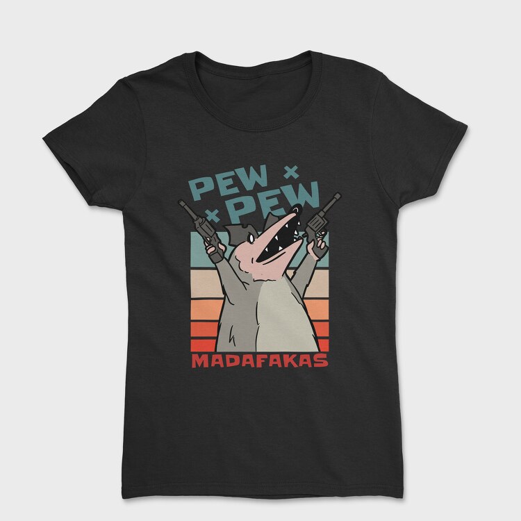 Opossum Retro Sunset, Women's T-Shirt