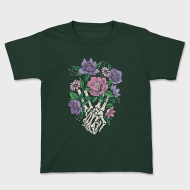 Skeleton Hands Flower, Kids' T-Shirt