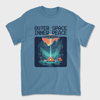 Unisex Men's T-Shirt, Outer Space Inner Peace Camping