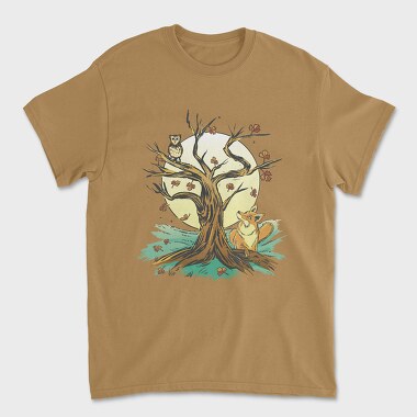 Owl Fox Tree, Unisex Men's T-Shirt