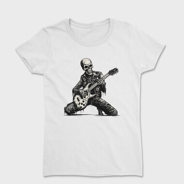 Skeleton Playing Electric Guitar, Women's T-Shirt