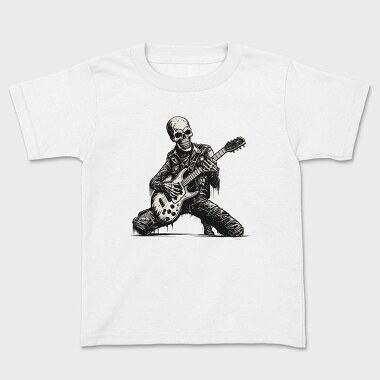 Skeleton Playing Electric Guitar, Kids' T-Shirt
