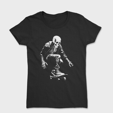 Skeleton Skater Monochrome, Women's T-Shirt
