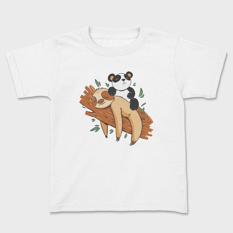 Panda Sloth Lazy, Kids' T-Shirt