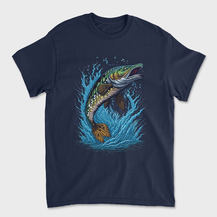 Pike Fish Jump, Унисекс Мъжка Тениска