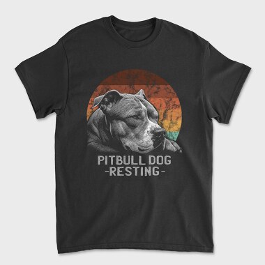 Unisex Men's T-Shirt, Pitbull Dog Resting