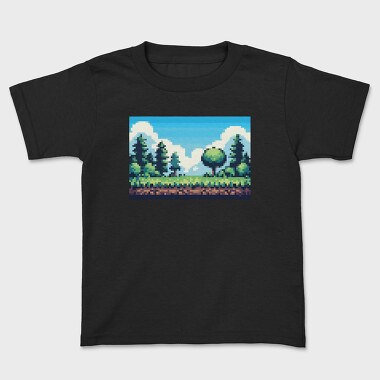 Pixel Art Landscape, Kids' T-Shirt