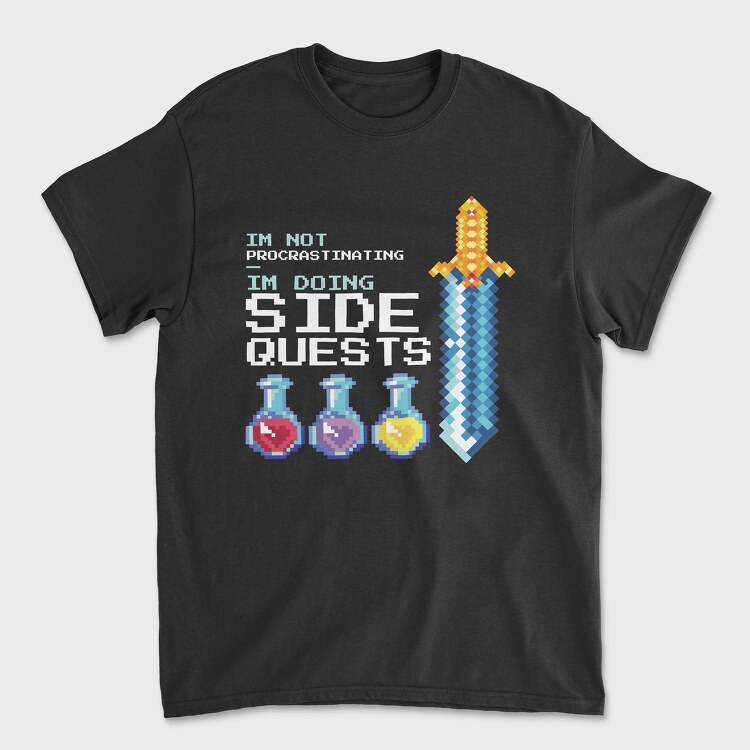 Pixel Side Quests, Unisex Men's T-Shirt