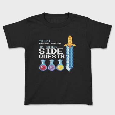 Pixel Side Quests, Kids' T-Shirt