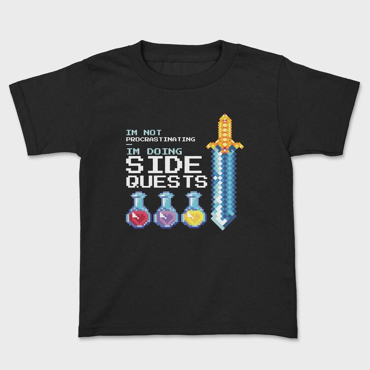Pixel Side Quests, Kids' T-Shirt