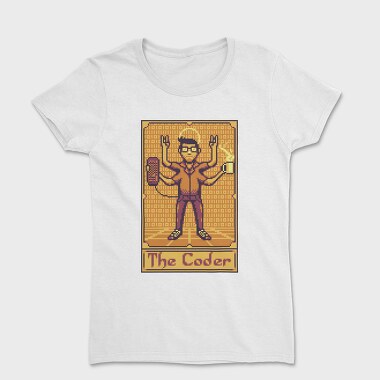 Pixelart Tarot Card the Coder, Women's T-Shirt