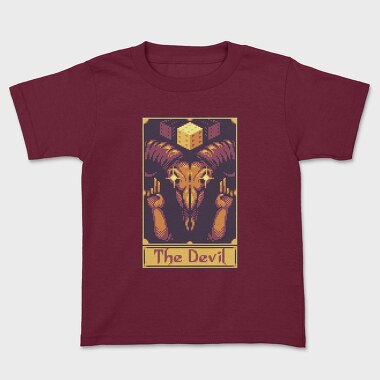 Pixelart Tarot Card the Devil, Kids' T-Shirt