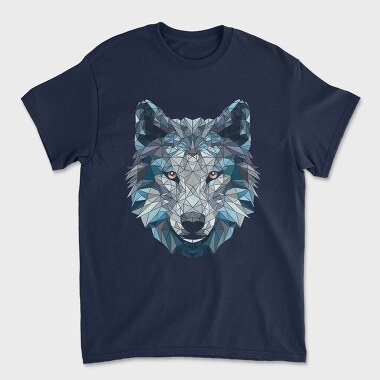 Polygonal White Wolf, Unisex Men's T-Shirt