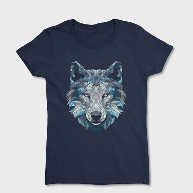Polygonal White Wolf, Women's T-Shirt