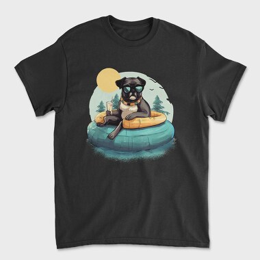 Pool Dog Summer, Unisex Men's T-Shirt