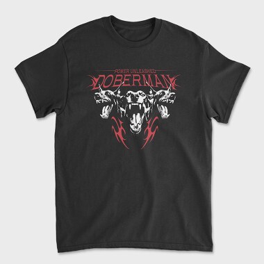 Power Unleashed Doberman, Unisex Men's T-Shirt