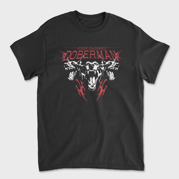 Power Unleashed Doberman, Унисекс Мъжка Тениска