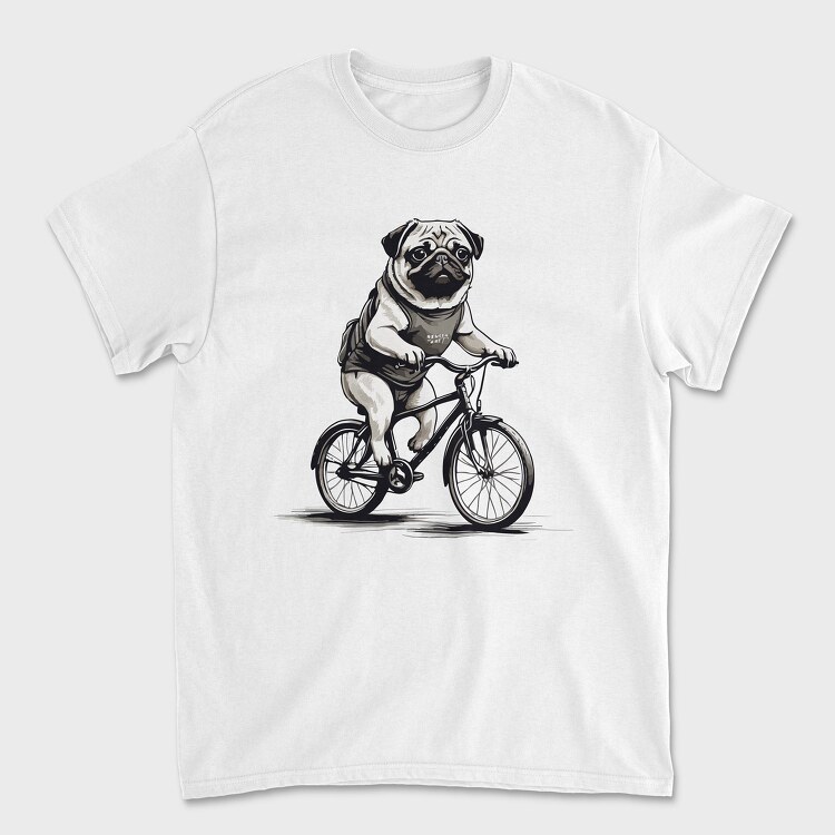 Pug Bike, Унисекс Мъжка Тениска