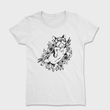 Pug Flowers, Women's T-Shirt