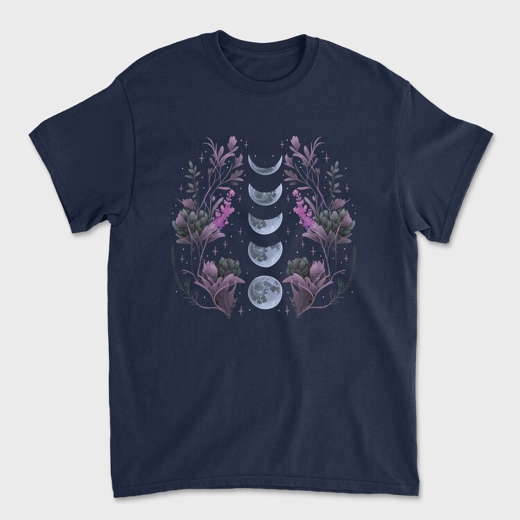 Purple Flowers Dark Moon, Unisex Men's T-Shirt