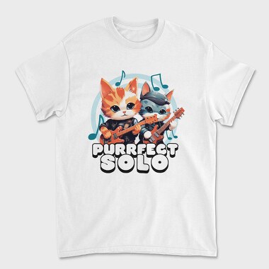 Purrfect Solo Cats Guitar, Unisex Men's T-Shirt