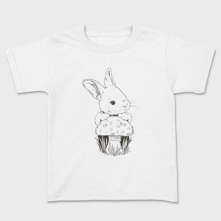 Rabbit and Mushroom, Kids' T-Shirt