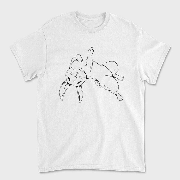 Rabbit Middle Finger, Unisex Men's T-Shirt