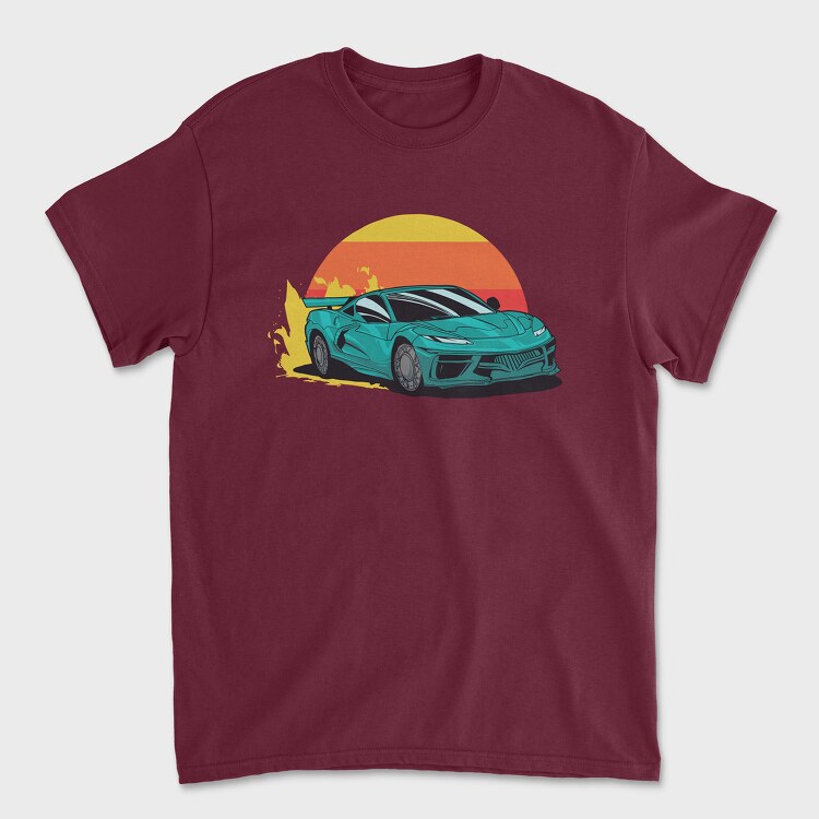 Racecar Retro Sunset, Unisex Men's T-Shirt