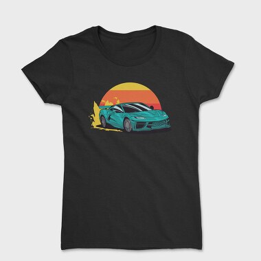 Women's T-Shirt, Racecar Retro Sunset