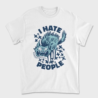 Cat I Hate People, Unisex Men's T-Shirt