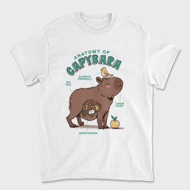 Cute Capybara Anatomy, Unisex Men's T-Shirt
