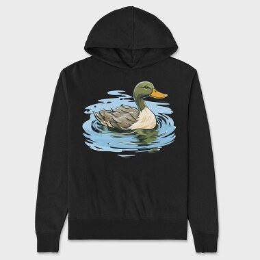 Duck on Water, Unisex Men's Hoodie