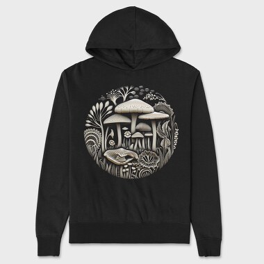 Mushroom Vinil Engraving, Unisex Men's Hoodie