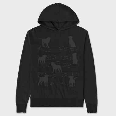 Music Staff Dogs, Unisex Men's Hoodie