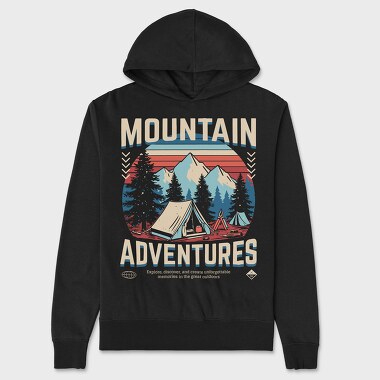 Mountain Adventures Retro Camping, Unisex Men's Hoodie