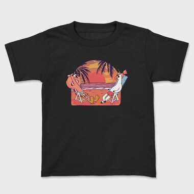 Unicorn Flamingo Beach, Kids' T-Shirt