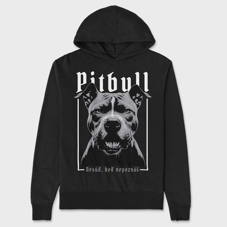 Pitbull Portrait, Unisex Men's Hoodie