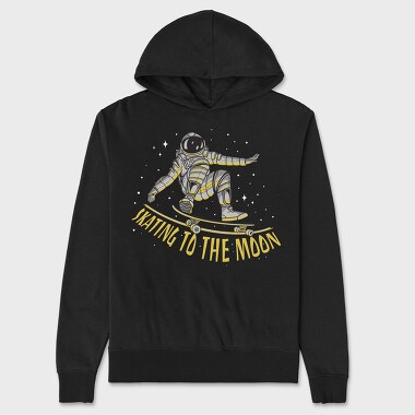 Skating to the Moon, Unisex Men's Hoodie