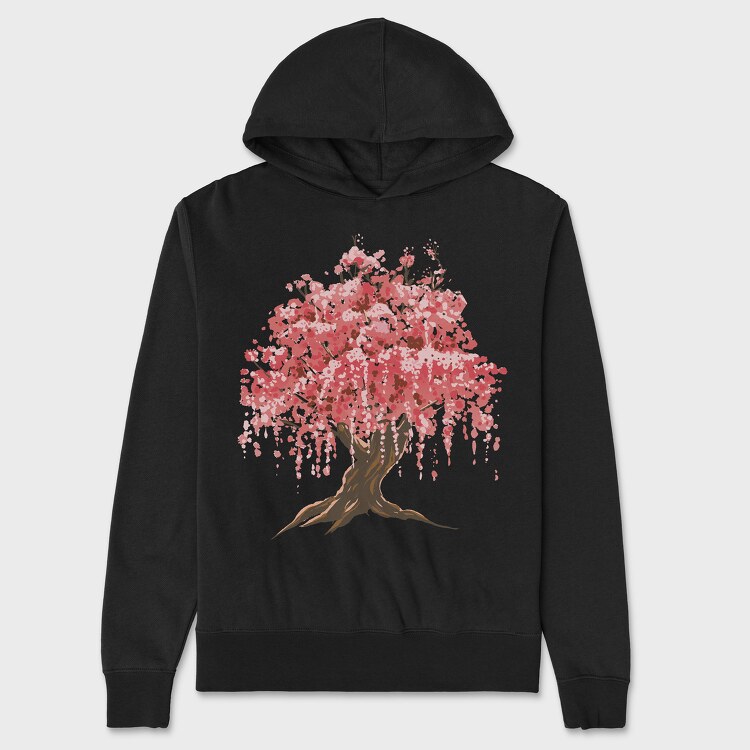Sakura Tree Watercolor, Unisex Men's Hoodie