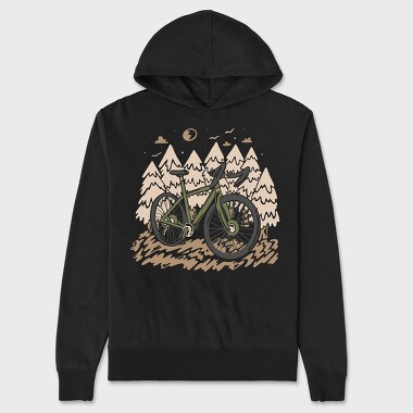 Mountain Bike Forest, Unisex Men's Hoodie