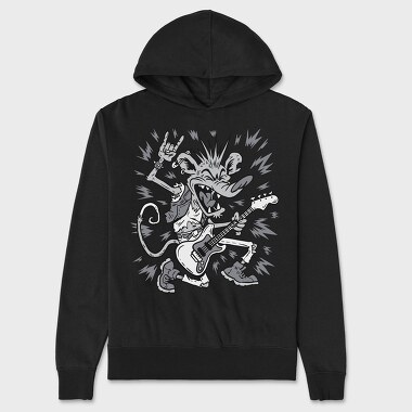 Rat Guitar Rock, Unisex Men's Hoodie