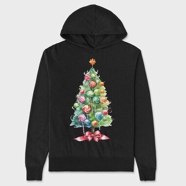 Candy Christmas Tree, Unisex Men's Hoodie