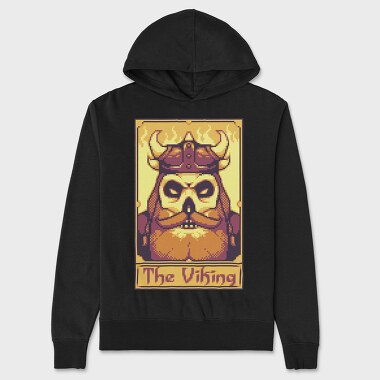 Pixelart Tarot Card the Viking, Unisex Men's Hoodie