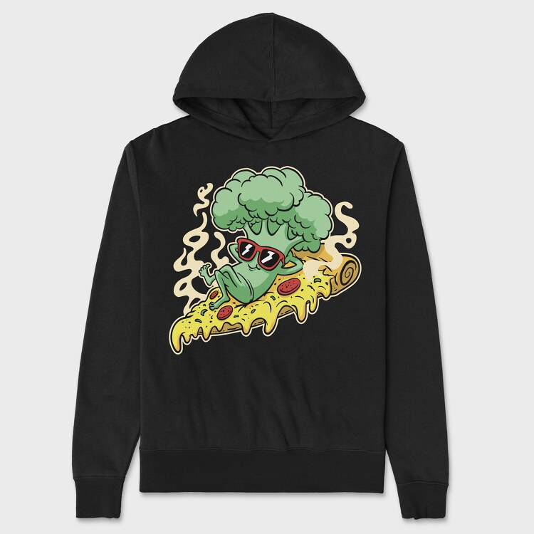 Pizza Brocoli Cartoon, Унисекс Мъжко Суичър