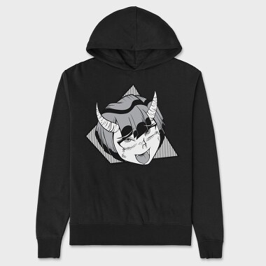 Demon Girl Face, Unisex Men's Hoodie