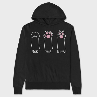 Rock Paper Scissors Paw, Unisex Men's Hoodie